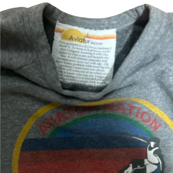 Aviator Nation Laguna Beach Rainbow Logo Sweatshirt Gray Size Large Pullover - Picture 5 of 7